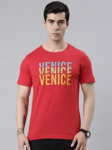 DIXCY SCOTT Typography Printed Cotton Casual T-shirt