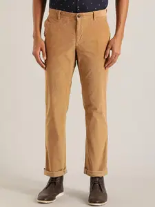 Indian Terrain Men Brooklyn Slim Fit Pure Cotton Chinos Trousers