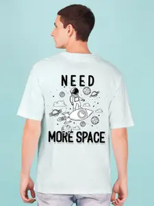 NUSYL Men Typography Printed Oversized T-shirt