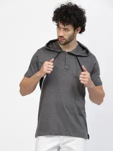 Kalt Colourblocked Hooded Short Sleeves T-shirt