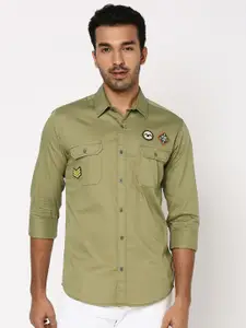 Mufti Slim Fit Opaque Pure Cotton Casual Shirt