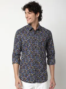 Mufti Slim Fit Floral Printed Pure Cotton Casual Shirt
