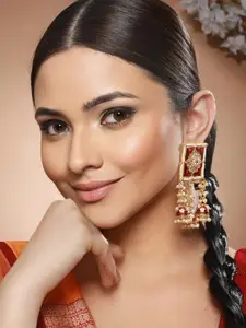 Priyaasi Gold-Plated Contemporary Drop Earrings