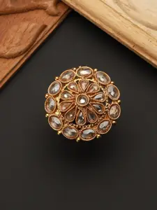 Priyaasi Gold-Plated Stone-Studded Finger Ring