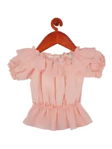 Tiny Girl Puff Sleeve Cinched Waist Top