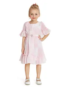 Peppermint Girls Abstract Printed Fit & Flare Dress