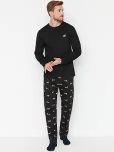 Trendyol Conversational Printed Pure Cotton Tracksuit