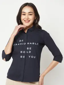 Crimsoune Club India Slim Typography Printed Slim Fit Casual Shirt