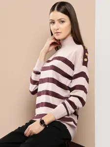Chemistry Acrylic Striped Pullover