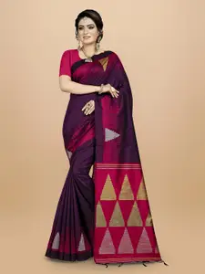 VISHNU WEAVES Woven Design Zari Saree