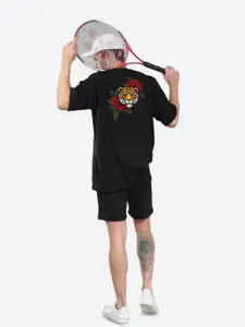 Mad Over Print Rose Tiger Printed Cotton T-shirts & Shorts
