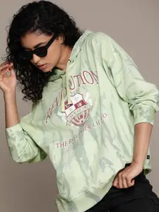 The Roadster Lifestyle Co. Tie & Dye Pure Cotton Hooded Sweatshirt