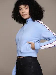 The Roadster Lifestyle Co. Crop Front-Open Sweatshirt