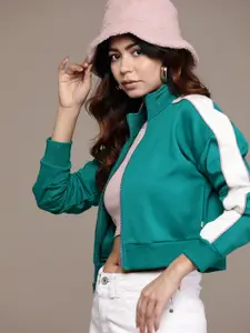 The Roadster Lifestyle Co. Solid Cropped Sweatshirt