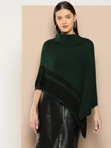 Chemistry Acrylic Striped Detail Poncho