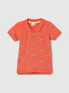 max Boys Conversational Printed Polo Collar T-shirt
