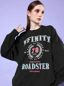 The Roadster Life Co. Graphic Printed Pure Cotton Sweatshirt