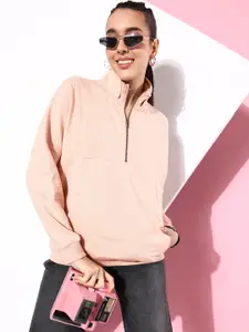 The Roadster Life Co. Solid High Neck Anti Fits Oversized Sweatshirt