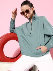 The Roadster Life Co. Solid High Neck Anti Fits Oversized Sweatshirt