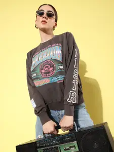 The Roadster Lifestyle Co. Women Printed Sweatshirt