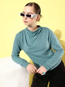 The Roadster Life Co. Solid Cowl-Neck Pullover Sweatshirt