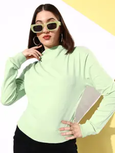 The Roadster Life Co. Solid Cowl-Neck Pullover Sweatshirt