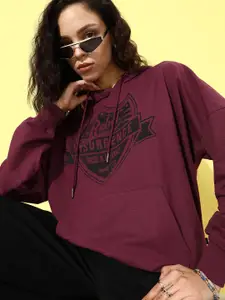 The Roadster Life Co. Pure Cotton Printed Hooded Sweatshirt