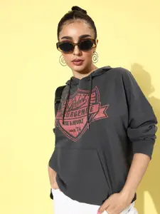 The Roadster Life Co. Graphic Printed Hooded Sweatshirt