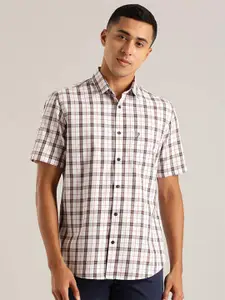 Indian Terrain Chiseled Slim Fit Tartan Checked Pure Cotton Casual Shirt