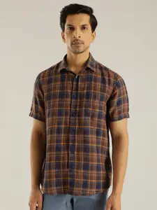 Indian Terrain Chiseled Fit Slim Fit Tartan Checks Pure Cotton Casual Shirt