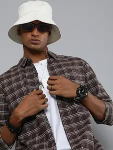 R.Code by The Roadster Life Co. R Code by The Roadster Life Co Men Classic Tartan Checks Opaque Casual Shirt