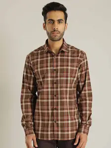 Indian Terrain Chiseled Slim Fit Checked Pure Cotton Casual Shirt