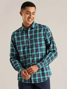 Indian Terrain Chiseled Tartan Checked Slim Fit Pure Cotton Casual Shirt