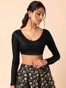 INDYA X Samant Chauhan Round Neck Long Sleeves Ethnic Crop Top