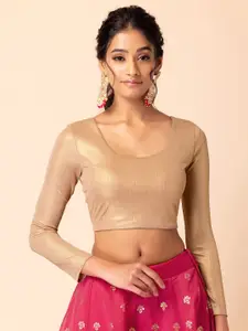 INDYA X SAMANT CHAUHAN Round Neck Long Sleeves Ethnic Crop Top