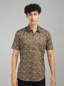 FOGA New Fit Abstract Printed Pure Cotton Casual Shirt
