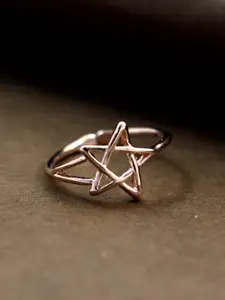 SALTY Anti-Tarnish One-Line Star Rose-Gold Plated ring