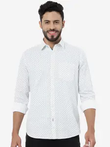 Greenfibre Micro Ditsy Printed Spread Collar Cotton Casual Shirt