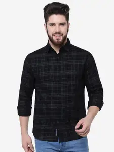Greenfibre Checked Spread Collar Slim Fit Cotton Casual Shirt