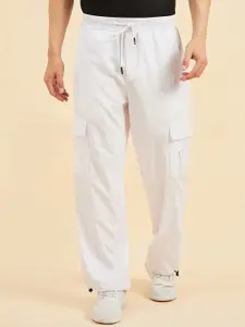Sweet Dreams Men White Mid-Rise Cargo Trousers
