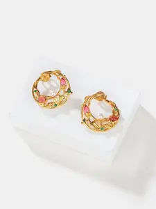 SHAYA Gold-Plated Contemporary Studs Earrings