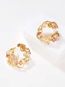 SHAYA Gold-Plated Contemporary Sterling Silver Studs Earrings