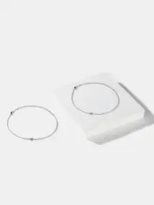 SHAYA Set Of 2 Sterling Silver Anklets