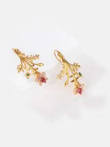 SHAYA Gold-Plated Contemporary Drop Earrings