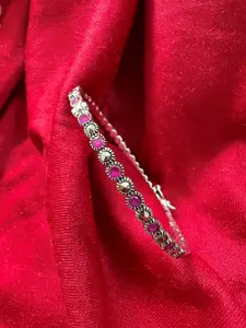 Arte Jewels Silver-Plated Bangle Style Bracelet
