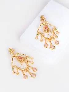SHAYA Gold-Plated Contemporary Drop Earrings