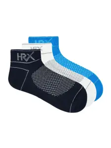 HRX by Hrithik Roshan Men Pack Of 3 Patterned Cotton Ankle Length Socks