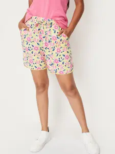 max Girls Floral Printed Mid-Rise Casual Shorts