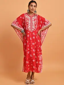 Lakshita Ethnic Motifs Printed Thread Work Kaftan Ethnic Dress