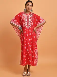 Lakshita Floral Printed Embroidered Kaftan Ethnic Dress
